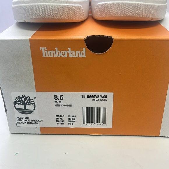 Men’s Timberland Allston Mid Lace Up Sneaker Size 8.5 Black New in Box - Picture 9 of 10